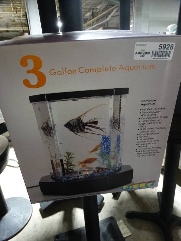 lot 5928 image: 3 gallon complete aquarium kit - new in box