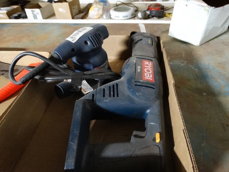 lot 5935 image: Ryobi cordless sawsall Ryobi palm sander