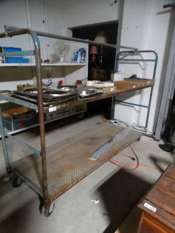 lot 5940 image: Large metal commercial cart on wheels