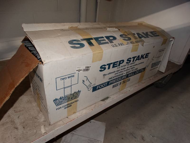 lot 5967 image: Case of step stakes for yard signs