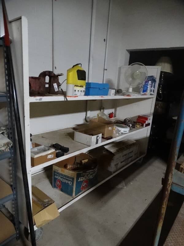 lot 5968 image: LARGE heavy commercial metal 3 shelf rolling cart
