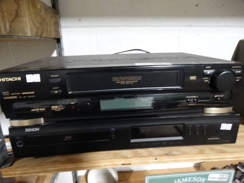 lot 14013 image: Denon Bluray player Hitachi VCR