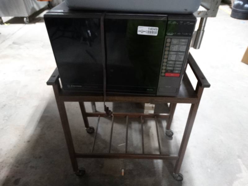 lot 14049 image: Microwave & cart