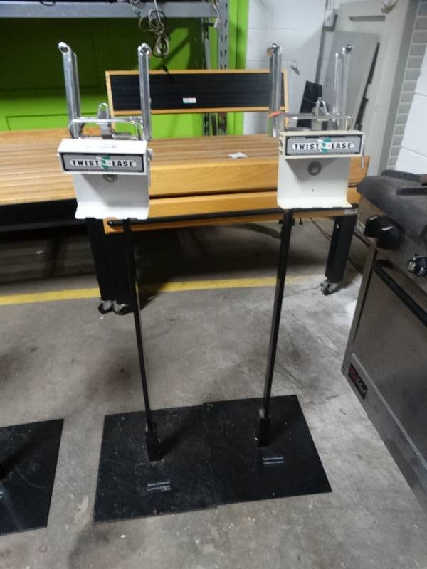 lot 14055 image: 2 produce bag holders w stands