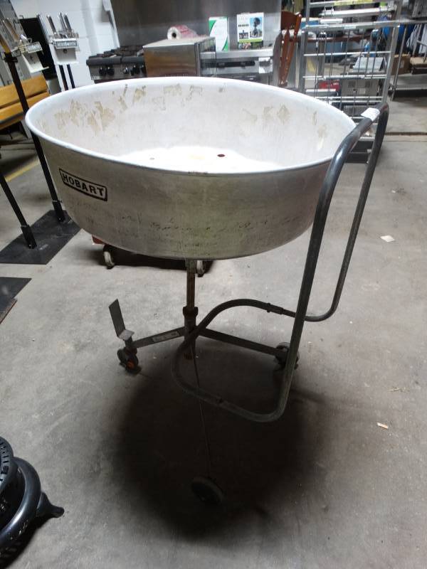 lot 14071 image: Hobart meat packaging tub on wheels