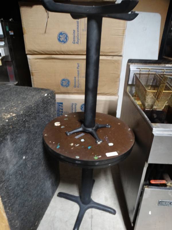 lot 14103 image: 2 pedestal base cocktail tables- 24 round