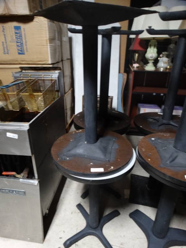lot 14105 image: 2 pedestal base cocktail tables- 20 round