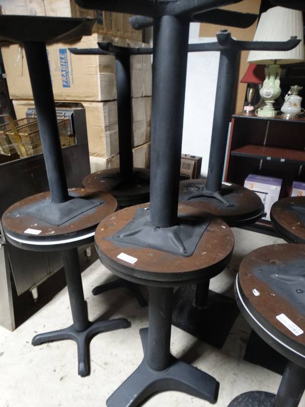 lot 14106 image: 2 pedestal base cocktail tables- 20 round