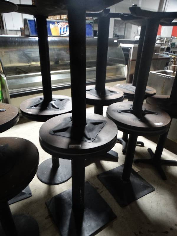 lot 14111 image: 2 pedestal base cocktail tables- 20 round