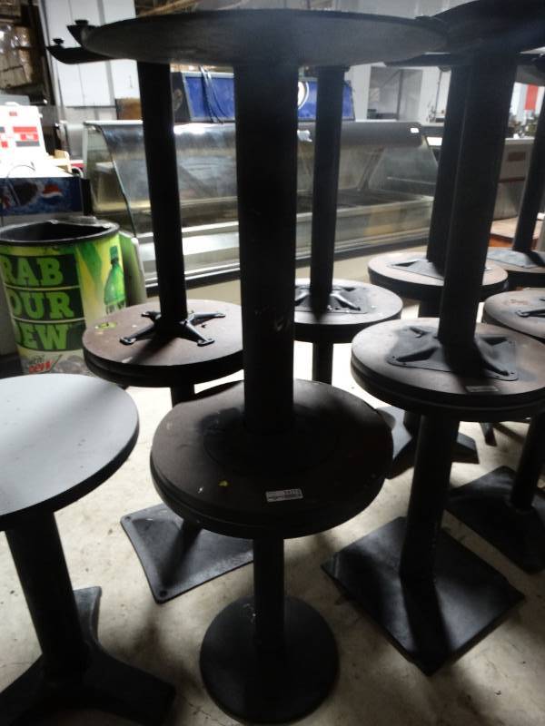 lot 14112 image: 2 pedestal base cocktail tables- 20 round