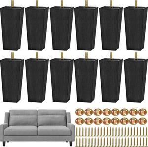 lot 171057 image: TURSTIN 12 Pieces 5.7 Plastic Furniture Legs Replacement Couch Legs Square Tapered Sofa Leg Mid-Century Modern Furniture Feet for Armchairs Couch Bed Coffee Table Dresser