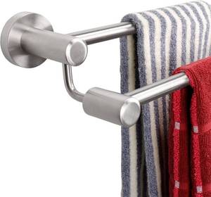 lot 171081 image: TocTen Double Bath Towel Bar - Thicken SUS304 Stainless Steel Towel Rack for Bathroom, Bathroom Accessories Double Towel Rod Heavy Duty Wall Mounted Towel Holder (Brushed,24IN)