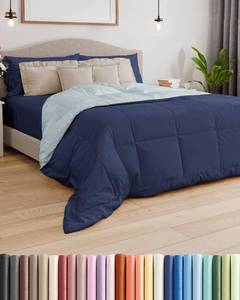 lot 171086 image: Full Size, Navy BlueSkyBlue Alternative Down Comforter - Warm, Lightweight & Breathable Hotel Quality Bedding Set for Men, Women, Kids & Teens - All Season Cooling Microfiber Duvet Insert Comforter