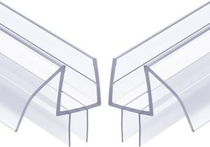 lot 271093 image: AmazerBath Frameless Shower Door Bottom Seal 39 inch (Set of 2) - Clear, Suitable for 38 Inch Glass, Modern Style