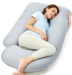 lot 271121 image: Momcozy Pregnancy Pillows with Cooling Cover, U-Shaped Full Body Maternity Pillow for Side Sleepers 57 Inch - Support for Back, Hip, Belly, Legs for Pregnant Women