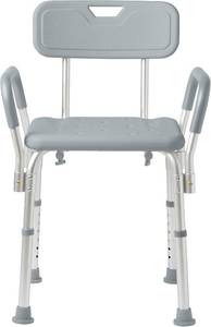 lot 371032 image: Medline Shower Chair with Backrest and Padded Armrests - 350 lb. Capacity, Bath Bench, Seat, Stool for Independent Adult, Seniors, Elderly & Disabled Patients