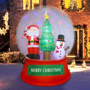 lot 371035 image: Fulong 6ft Giant Inflatable Christmas Snow Globe with LED Lights & Swirling Snow, Festive Outdoor Decoration for Yard, Lawn, Garden - Durable, Easy Setup