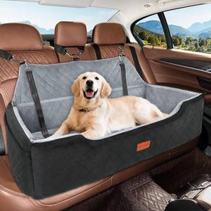 lot 371043 image: Large Dog Car Seat Under 100 lbs, Washable Dog Car Bed for 2 Medium Dogs, Detachable Pet Booster Seat with Storage Pocket and Seat Belt for Back Seat Dog Travel Bed