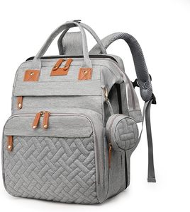 lot 371052 image: Baby Diaper Bags with Changing Station, Large Capacity Waterproof Backpack Bag for Moms Dads with USB Charging Port,Stroller Straps, Baby Shower Gifts