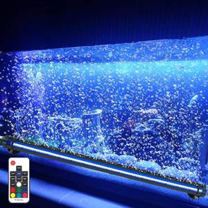 lot 371054 image: Submersible Fish Tank Aquarium Light Underwater Aquarium Bubble Lights with Adjustable Brightness Colors -IP68 Waterproof Bubble Lights with Remote and Suction Cups for 20-25 inch Aquarium Fish Tank
