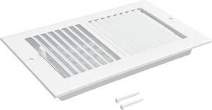 lot 371056 image: Sidewall & Ceiling Register8x14  Steel 2-Way Adjustable Air Supply Diffuser Grille for Sidewall & Ceiling  White HVAC Vent Cover for Ceiling  Outer Dimensions 9.75x15.75