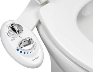 lot 471156 image: LUXE Bidet NEO 120 - Single Nozzle, Self-Cleaning, Non-Electric Bidet Attachment for Toilet Seat, Adjustable Water Pressure, Rear Wash (White)