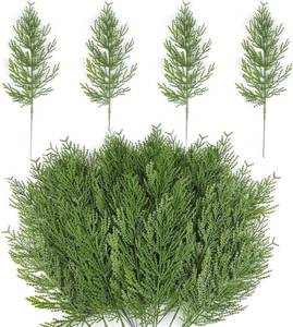 lot 471157 image: Hananona Artificial Pine Branches,10 Pcs Christmas Faux Cedar Stems, Artificial Faux Cedar Branches, Fake Christmas Greenery Pine Picks for Wreath Craft DIY Home Kitchen Decorations (10, Green)