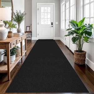 lot 471161 image: EARTHALL Runner Rug 3x12 Ft Washable Runners for Hallways Extra Long Woven Non Slip Entryway Runner Braided Kitchen Runner Indoor Outdoor Carpet Runners for Entryway, Hall, Foyers, BlackGrey