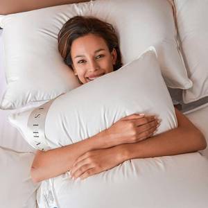 lot 471170 image: Premium Goose Down Pillows Standard Size - 700 Fill Power, Down Pillow for Stomach Sleeper, 100% Cotton 500 TC Cover Down Pillow Standard Size Plush Pillow 1 Pack 20x26