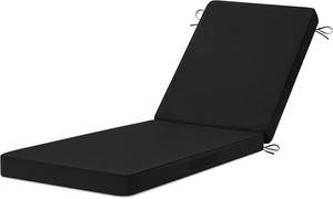 lot 471175 image: Chaise Lounge Cushions Outdoor, 72x21x3 Triple-Waterproof Outdoor Chair Cushion with Removable Cover, 4 Adjustable Ties Lounge Chair Cushions for Outdoor Furniture, Black