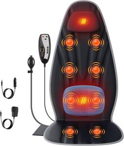 lot 471187 image: SLOTHMORE Back Massager with Heat Seat Massager for Full Back with 8 Vibrating Motors and 2 Heat Levels, Massage Chair Pad with Lumbar Support Suitable for OfficeHomeGift