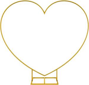 lot 471195 image: LANGXUN Large Size Metal Balloon Arch Kit, Wedding Heart Arch Stand, Love Balloon Column Arch Frame for Wedding, Bridal, Valentines Day, Engagement and Birthday Party Supplies (Gold)