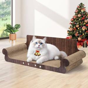 lot 471197 image: Extra Large Cat Scratcher Bed, 32 Inch Cat Scratching Board Cat Couch, Durable Cardboard Cat Scratcher Lounger, Modern Stylish Cats Bed for Indoor Cats, Furniture Protector