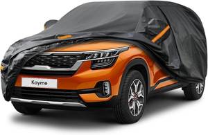 lot 471201 image: Kayme 7 Layers SUV Car Cover Custom Fit for Kia Seltos (2019-2025) Waterproof All Weather for Automobiles,Outdoor Full Cover Rain Sun UV Protection.Black