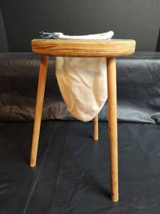 lot 15 image: Wooden Coffee Filter Stand with Green Surface from Costa Rica