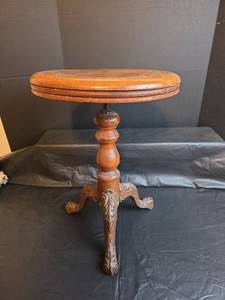 lot 47 image: 1920s Wooden Piano Stool with Cast Iron Legs