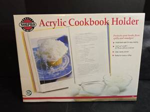 lot 239 image: Norpro Acrylic Cookbook Holder Stand NEW