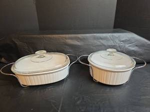 lot 259 image: Corningware French White Round Casserole Set