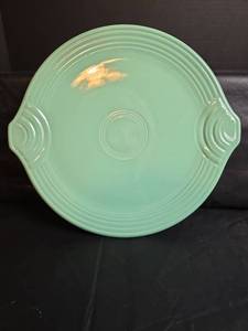 lot 269 image: Homer Laughlin Fiesta Cake Plate - Sea Mist Green