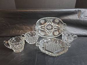 lot 281 image: Vintage Cut Glass Serving Dishes