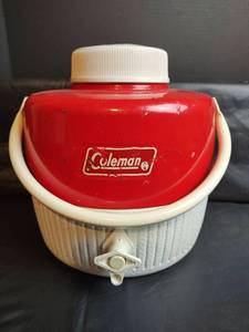 lot 352 image: Vintage Coleman Red and White Water Jug