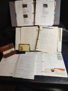 lot 367 image: Handwritten Family Recipe Collection with Wood Recipe Box and More