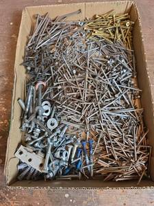 lot 1518 image: Mixed Hardware Lot - Nails, Screws, and Fasteners