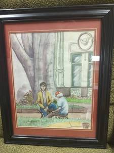 lot 36 image: Original Jorge Duarte Original Water Color Garden Scene 2000, Costa Rica, 17 x 21