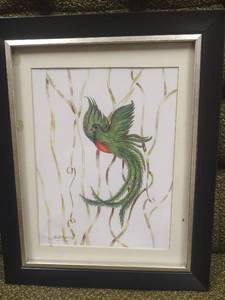lot 43 image: Original Signed Bird Artwork by Gustavo 2016, 12 x 15.5
