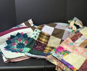 lot 1004 image: Handmade Dresden Plate Pattern Lap Quilt and more