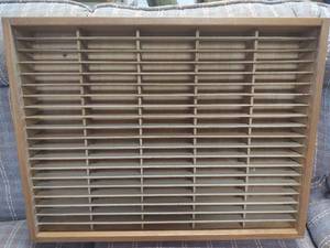 lot 1032 image: Wooden Printers Type Case Cabinet, Napa Valley Insignia. Can Hold Cassettes