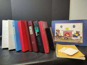 lot 1095 image: Childrens Bear Lap Tray, Assorted Binder Collection, Alphabetical Index Cards and More