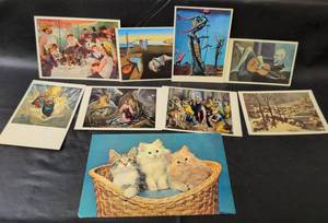 lot 1107 image: Mixed Art Print Postcard Collection with Surrealism and Religious Scenes