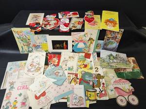 lot 1122 image: Vintage Assorted Valentines, Greeting, Birthday Cards and More